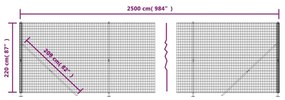 Συρματόπλεγμα Περίφραξης Πράσινο 2,2 x 25 μ. με Βάσεις Φλάντζα - Πράσινο