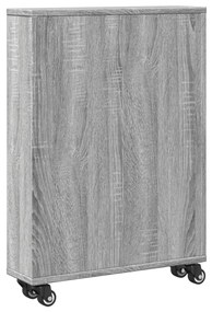 vidaXL Τρόλεϊ Αποθήκευσης Στενό Γκρι Sonoma 48x13x68 εκ. Επεξ. Ξύλο