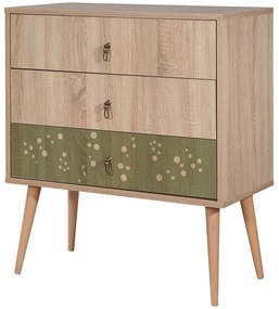 Συρταριέρα City Trio Dino 869VEL3471 80x40x89cm Oak-Green