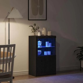 vidaXL Πλευρικό Τραπέζι LED 60,5 x 37 x 100 εκ Επεξεργασμένο Ξύλο