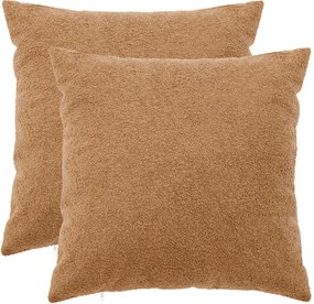 vidaXL Κάλυμμα Μαξιλαριού 2 pcs HEERLEN Μπεζ 80 x 80 cm Μπουκλέ