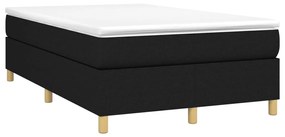 vidaXL Κρεβάτι Boxspring με Στρώμα Μαύρο 120x190 εκ. Υφασμάτινο