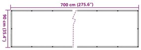 Περίφραξη Μπαλκονιού Εμφάνιση Πέτρας 700x90 εκ. PVC - Γκρι