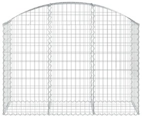 Συρματοκιβώτιο Τοξωτό 150x50x100/120εκ. από Γαλβανισμένο Χάλυβα - Ασήμι