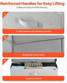 VEVOR Under Bed Storage 48L Foldable Underbed Box for Clothes Organization 2Pack