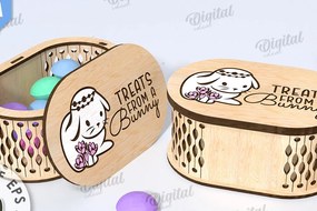 Σετ των 2 Intra απο ξύλο plywood 3mm-4mm πάχος -  κουτί πασχαλινών λιχουδιών. Δώρο Πάσχα Δίασταση 15x15 cm INTRAFABR-115749643