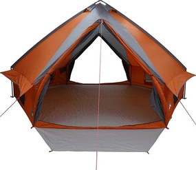 vidaXL Τέντα Teepee 10 Ατόμων 10 άτομο Γκρι και Πορτοκαλί