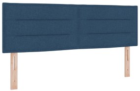 vidaXL Κρεβάτι Box Spring  με Στρώμα Μπλε 140x190 εκ. Υφασμάτινο