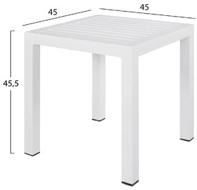 ΤΡΑΠΕΖΙ ΑΛΟΥΜΙΝΙΟΥ QIANA HM5402.01 ΛΕΥΚΟ 45x45x45,5 εκ.