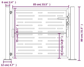 Πύλη Κήπου με Τετράγωνο Σχέδιο 105 x 80 εκ. από Ατσάλι Corten - Καφέ