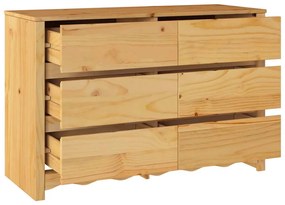 vidaXL Συρταριοθήκη με ράφι Καφέ 111 x 43 x 73.5 εκ. Μασίφ ξύλο πεύκου