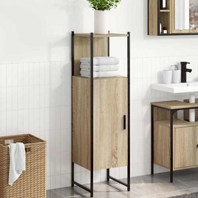 vidaXL Ντουλάπι Μπάνιου Μπεζ 33 x 33 x 120,5 εκ. Επεξεργασμένο ξύλο