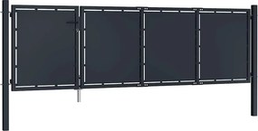 vidaXL Πόρτα Κήπου Ανθρακί Ατσάλινη 350x75 εκ.