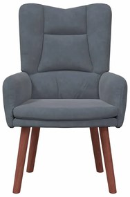 vidaXL Χαλαρωτική Πολυθρόνα Σκούρο γκρι 63 x 67 x 94 εκ. Βελούδο