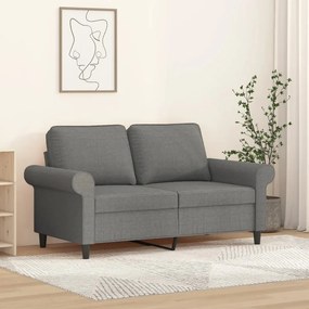 vidaXL Καναπές Διθέσιος Σκούρο Γκρι 120 εκ. Υφασμάτινος