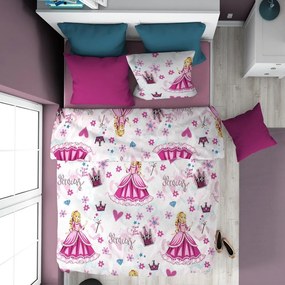 Παπλωματοθήκη Παιδική Princess 390 Pink DimCol Single 160x240cm Cotton-Polyester