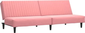 vidaXL Καναπές Κρεβάτι Διθέσιος Ροζ Βελούδινος