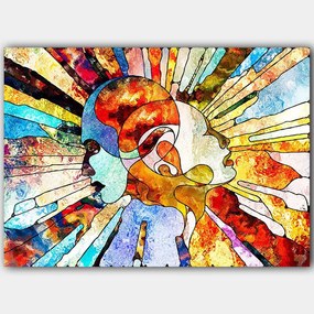 Πίνακας Καμβάς 441HPE1641 100x70cm Multi Wallity Οριζόντιοι Wood, Canvas