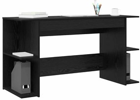 vidaXL Γραφείο με ράφι Μαύρη δρυς 140 x 50 x 75 εκ. Επεξεργασμένο ξύλο