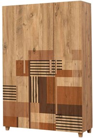 Ντουλάπα Τρίφυλλη Leva Hedera Colorblock 863SPH4230 120x48x189cm Multi Three Door