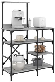 vidaXL Ραφιέρα Κουζίνας Γκρι Sonoma 90x40x132 εκ. Επεξ. Ξύλο/Μέταλλο