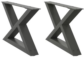 vidaXL Πόδια Τραπεζιού Σαλονιού 2 τεμ. Ανθρακί 50x(30-31,3) εκ. Ατσάλι