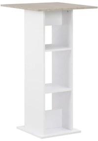 Τραπέζι Μπαρ Λευκό / Χρώμα Σκυροδέματος 60 x 60 x 110 εκ. - Λευκό