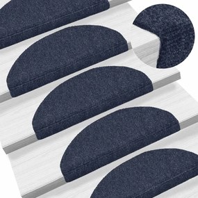vidaXL Πατάκια Σκάλας Αυτοκόλλητα 30 τεμ. Μπλε 65x21x4 εκ.