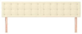 vidaXL Κεφαλάρια Κρεβατιού 2 τεμ Κρεμ 90x5x78/88 εκ. Συνθετικό Δέρμα