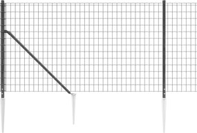 vidaXL Συρματόπλεγμα Περίφραξης Ανθρακί 0,8 x 10 μ. με Καρφωτές Βάσεις