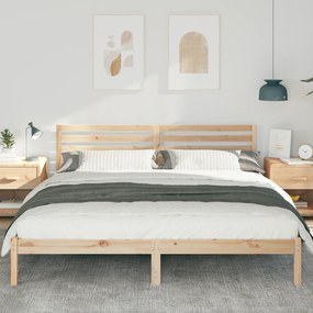 vidaXL Σκελετός Κρεβατιού Καφέ 200 x 200 cm Συμπαγές ξύλο πεύκου