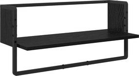 vidaXL Σετ ραφιών τοίχου με ράφι 4 pcs Μαύρη Οξυά 65 x 25 x 30 cm