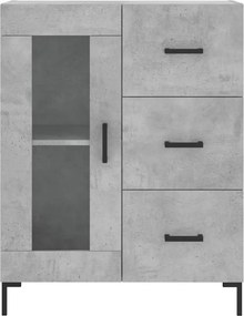 vidaXL Ντουλάπι Γκρι Σκυροδέματος 69,5x34x90 εκ. Επεξεργασμένο Ξύλο
