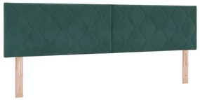 vidaXL LED Κεφαλάρι Σχεδίασης Διαμαντιών Σκοτεινό Πράσινο 180 εκ. Βελούδο