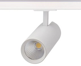 SAND WHITE LED TRACK LUMINAIRE 27W 4000K 1-PHASE 36° 3150LM 230V AC Ra80 Φ74*170MM 5YRS - SOLINE2740W2 - SOLINE2740W2