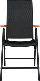 vidaXL Σετ Τραπεζαρίας Κήπου 5 Τεμαχίων Μαύρο