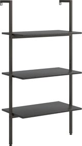 vidaXL Ραφιέρα Κεκλιμένη 3 Επιπέδων Μαύρη 64x35x120,5 εκ.