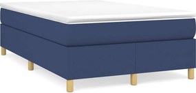 vidaXL Κρεβάτι Boxspring με Στρώμα Μπλε 120x190 εκ. Υφασμάτινο
