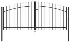 VidaXL Διπλή Πύλη CORONA 299,5 x 174,5 εκ. Κλειδώσιμο Ατσάλι Γκρι