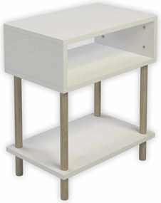Κομοδίνο Λευκό LIEL 45x30x60