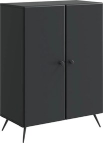 vidaXL Πλαϊνό γραφείο Μαύρο 66 x 34,5 x 90 εκ Επεξεργασμένο Ξύλο