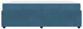 vidaXL Σκελετός κρεβατιού με στρώμα Μπλε 200 x 200 cm Βελούδο