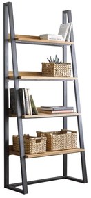 Βιβλιοθήκη Ryder pakoworld καρυδί-μαύρο 75x36x185εκ