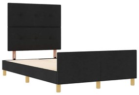 vidaXL Σκελετός Κρεβατιού με κεφαλάρι Μαύρο 120 x 200 cm ύφασμα