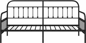 vidaXL Σκελετός κρεβατιού ημέρας Μαύρο 100 x 200 cm