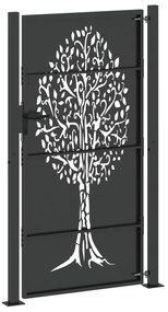 vidaXL Πύλη Κήπου Άλλο Μαύρο 105 x 175 cm Ατσάλι με Επικάλυψη Πούδρας