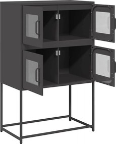 vidaXL Highboard Μαύρο 68x39x107 cm Ατσάλι