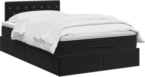 VidaXL Κρεβάτι Ottoman με στρώμα Μαύρο 120 x 190 cm Βελούδο