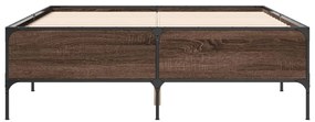vidaXL Πλαίσιο Κρεβατιού Καφέ Δρυς 140x200 εκ. Επεξ. Ξύλο & Μέταλλο