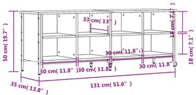 Παπουτσοθήκη Γκρι Sonoma 131 x 35 x 50 εκ. από Επεξεργ. Ξύλο - Γκρι